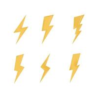 Set of 3d thunder lighting bolt icons vector