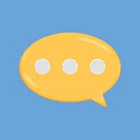 speech bubble 3d icon text vector
