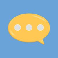 speech bubble 3d icon text vector