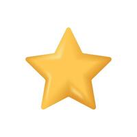 golden star 3d icon isolated on white background vector