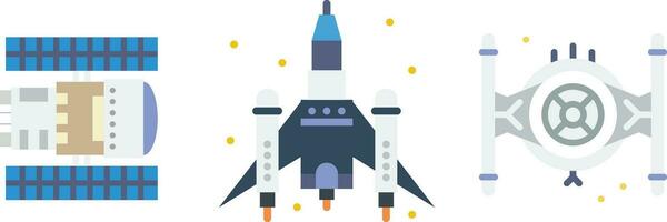 Space props Icons Art Illustration vector