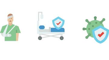 Insurance coverage vector art icon set