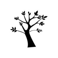 Tree black flat vector isolated on white background