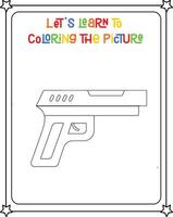 drawing vector image a gun
