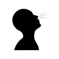 silhouette of human head breathing vector isolated on white background.