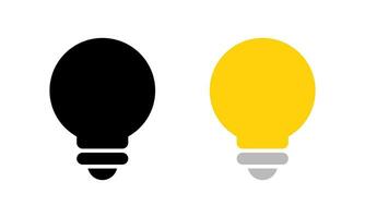 Light bulb, idea icon in flat style. Lightbulb symbol vector