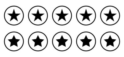 Five star feedback icon vector on circle line. Customer satisfaction review
