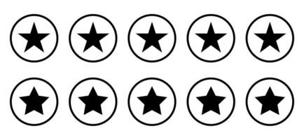 Five star feedback icon vector on circle line. Customer satisfaction review