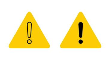 Alert warning icon vector in flat style. Exclamation mark symbol in triangle