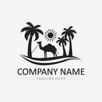 Palm tree summer logo template vector