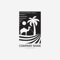 Palm tree summer logo template vector