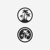 Palm tree summer logo template vector