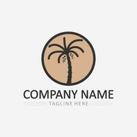 Palm tree summer logo template vector