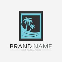 Palm tree summer logo template vector