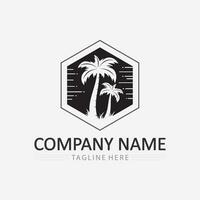 Palm tree summer logo template vector