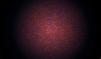 geometric fingerprint art digital fingerprint, a circular pattern on a black background, a lava red background with cracks and cracks, a red light on a black grunge texture, vector