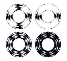 cuatro círculos con diferente formas en circulo cepillo carrera grunge círculos conjunto de cepillo carrera vector conjunto