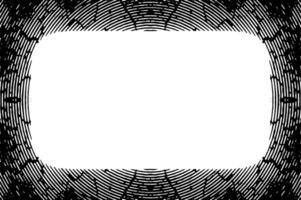 a black and white image of a fingerprint grunge borer frame vector, gradient banner circle texture frequency, background banner abstract square pattern circle frame vector