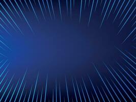 blue background with line art rays effect template banner background, abstract blue light rays background with space for text vector