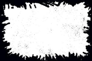 un blanco pintar salpicar en un negro marco fondo, un blanco cuadrado con un negro borde, rectangular marco negro marco Copiar espacio bandera afligido antecedentes grunge vector rectángulo