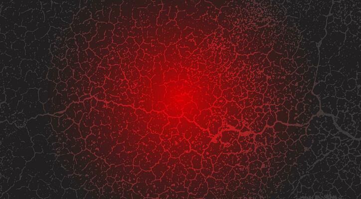 geometric fingerprint art digital fingerprint, a circular pattern on a black background, a lava red background with cracks and cracks, a red light on a black grunge texture,
