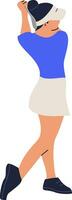 woman's golf design vector art