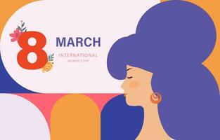 International women day with geometric shape use for horizontal banner design vector