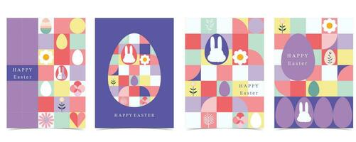 Easter day background for vertical a4 design with geometric style vector