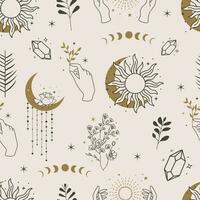 mystic seamless pattern illustration design vector