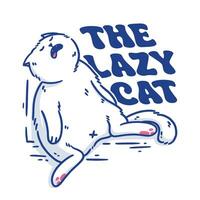 The lazy cat illustration design vector