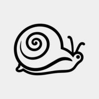 caracol icono, vector aislado ilustración aislado en blanco