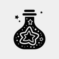 magic potion with stars vector icon isolated on white background