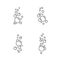 burbujas línea íconos colocar. jabón burbuja, limonada gaseoso beber, oxígeno aire. burbuja debajo agua. vector ilustración