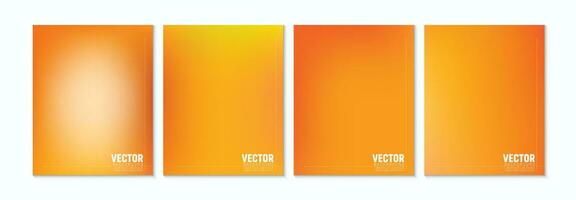 Orange motives. Set of gradient backgrounds in yellow-orange colors. For covers, wallpapers, branding, advertisements and other projects vector