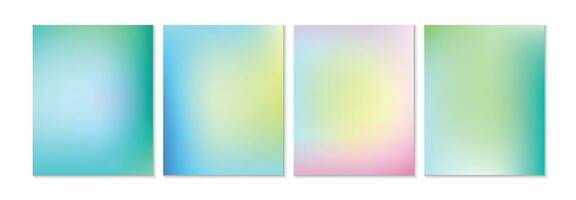 Set of vector gradient backgrounds in delicate pastel colors. For social media