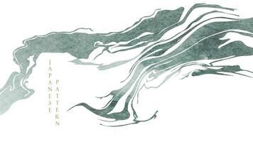 gris textura con japonés ola modelo en Clásico estilo. resumen Arte paisaje bandera diseño con cepillo carrera acuarela textura vector. vector