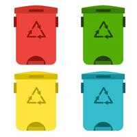 Trashcan Collection with Different Colors vector