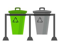 Trashcan Collection with Different Colors vector