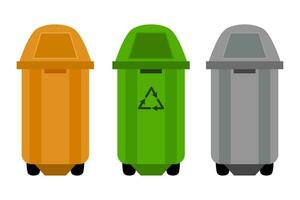 Trashcan Collection with Different Colors vector