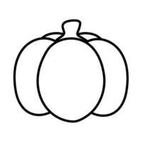 Simple Pumpkin Line Art Icon Vegetable Vector Illustration