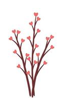 Heart flower drawing vector illustration for valentine element decoration