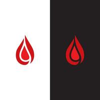 un rojo y negro logo con un soltar de sangre o fuego vector