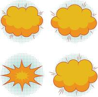 Comic Dynamic Icons. Pop Art Style. Isolated On White Background vector