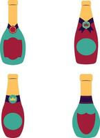 Set of Various Bottles. Flat Cartoon Style. Isolated On White Background vector