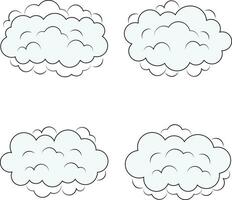 Comics Explosion Clouds With Flat Cartoon Style. Vector Illustration