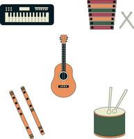 Musical Instrument Vector Icon Set.