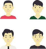 Set of Different Business Man Avatar. Flat Cartoon Shapes. Isolated On White Background vector