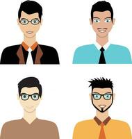 Set of Business Man Avatar. Isolated On White Background. vector