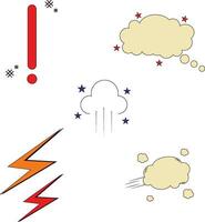 Set of Effect Cartoon. Pop Art Style. Isolated Vector