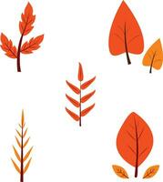 Set of Autumn Leaves. Isolated On White Background. Icons Set vector